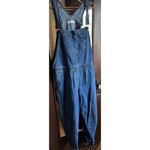 Asos blue jean straight leg overalls
